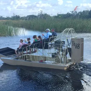 airboat in swamp
